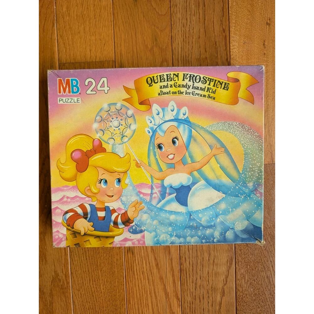 Vintage Milton Bradley Candy Land Queen Frostine Jigsaw Puzzle Complete In Box